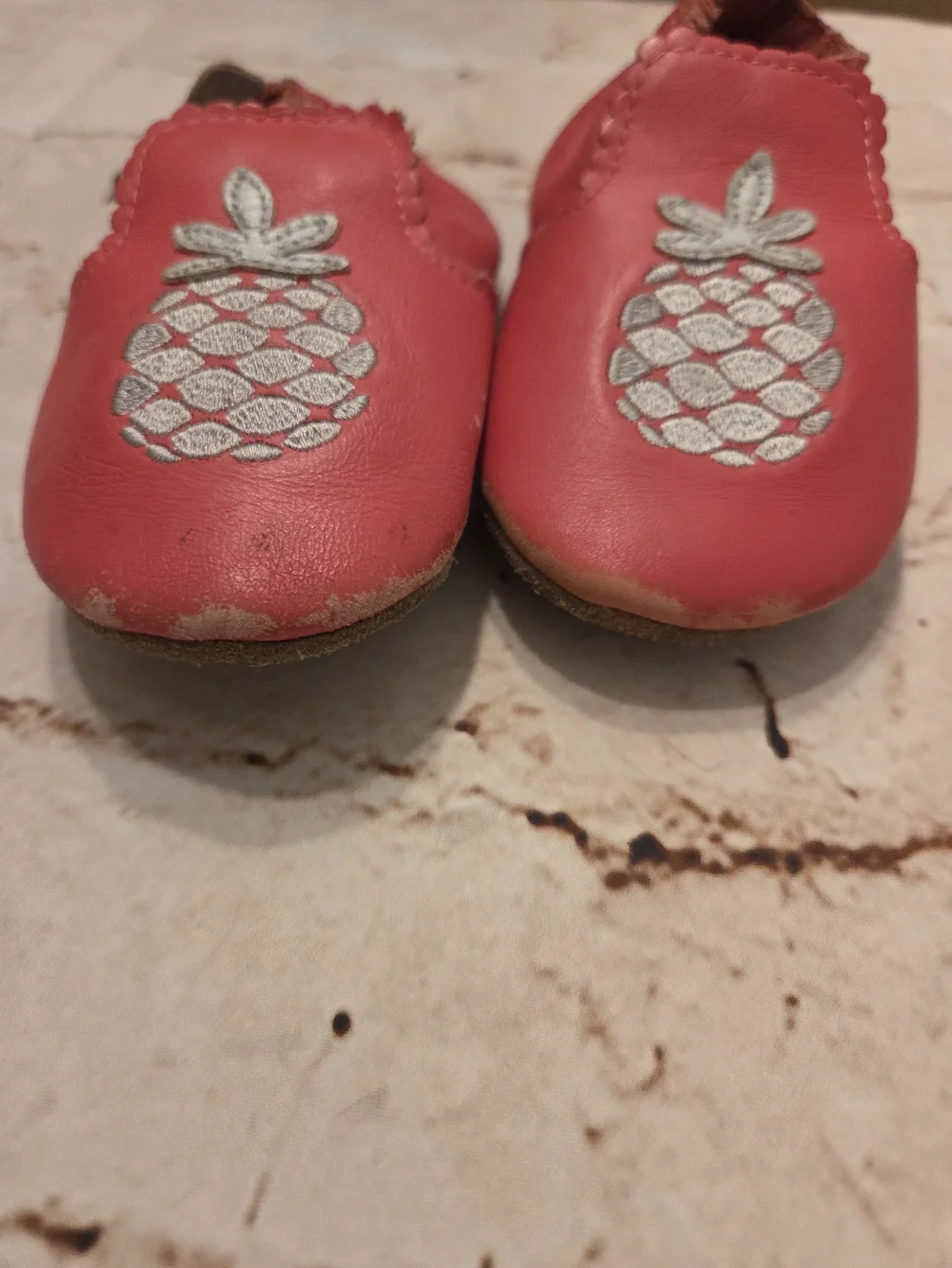 Robeez Red Leather Pineapple Slip-Ons
